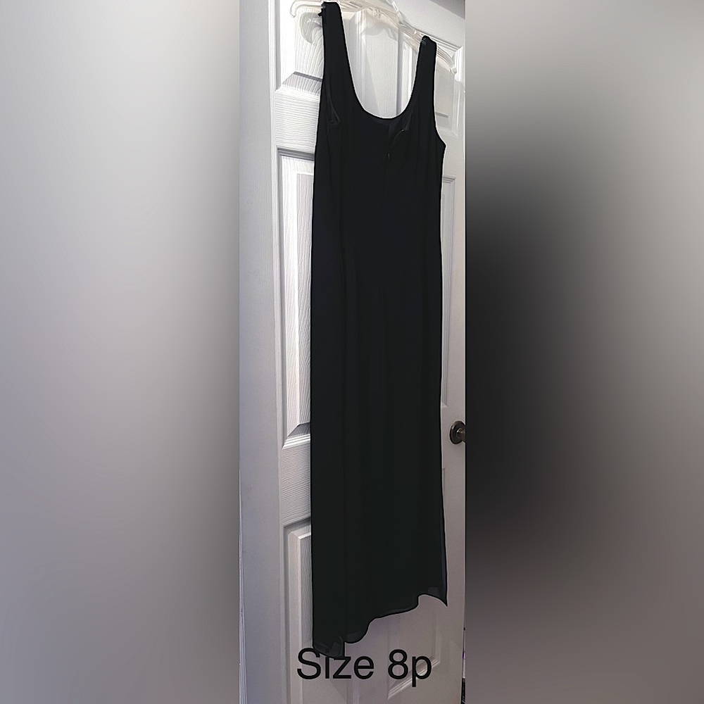 Black full length dress.
